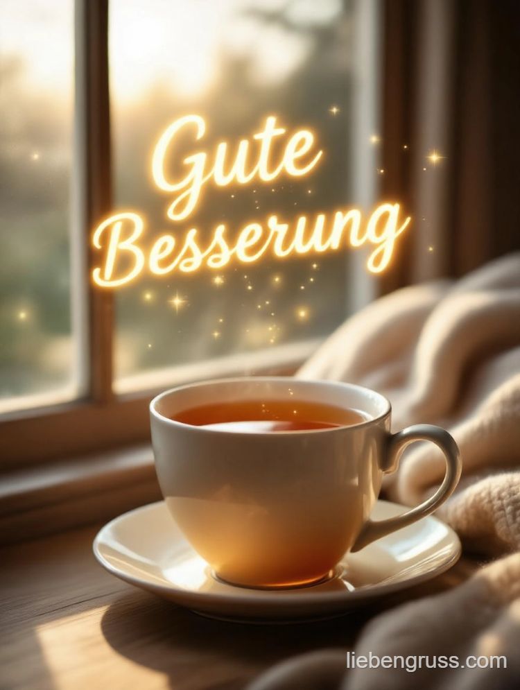 Teecup mit Tee und Wunsch am Sonnenfenster