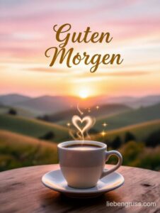 Kaffeebecher mit Dampf-Herz und Sternen