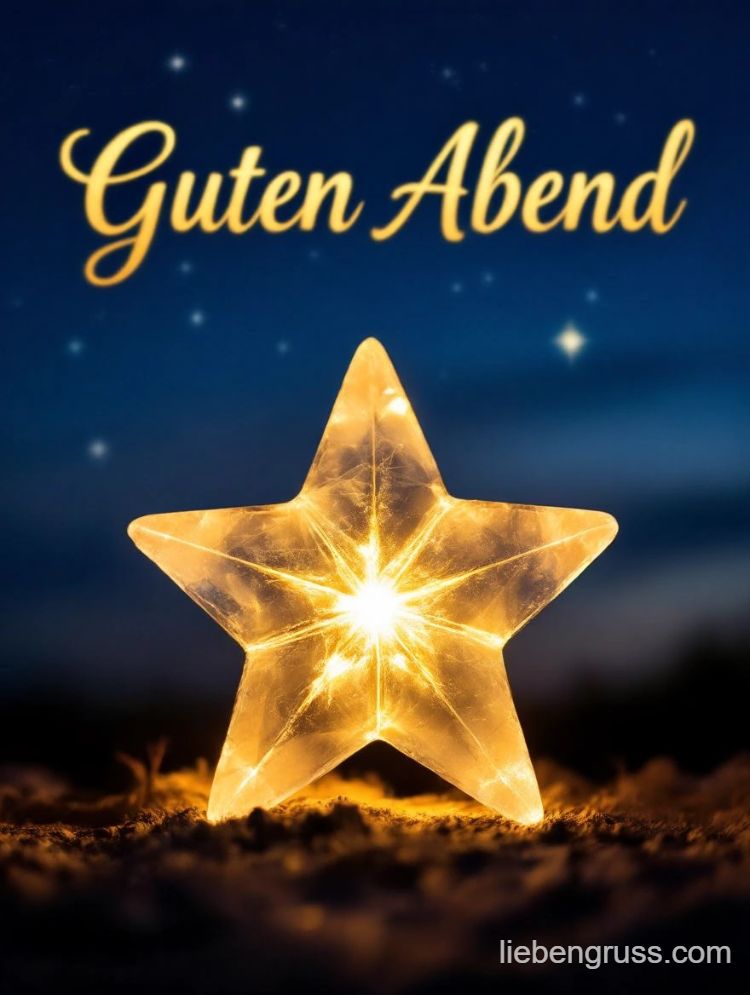 Sternenbeleuchtete Laterne mit Guten Abend-Gruß